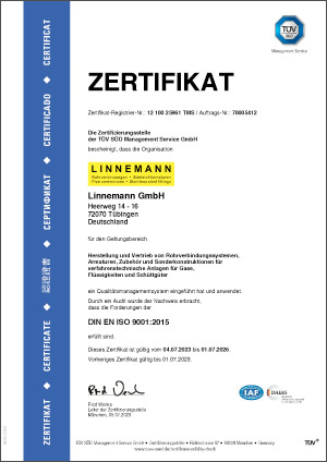 Zertifikat 9001-2015