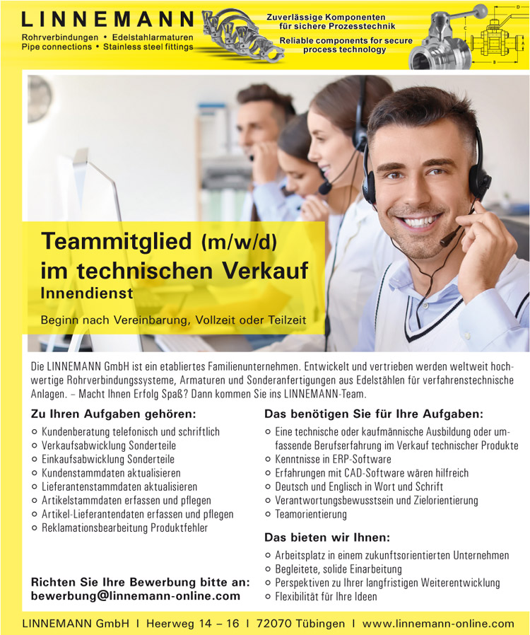 Teammitglied im technischen Verkauf  m/w/d