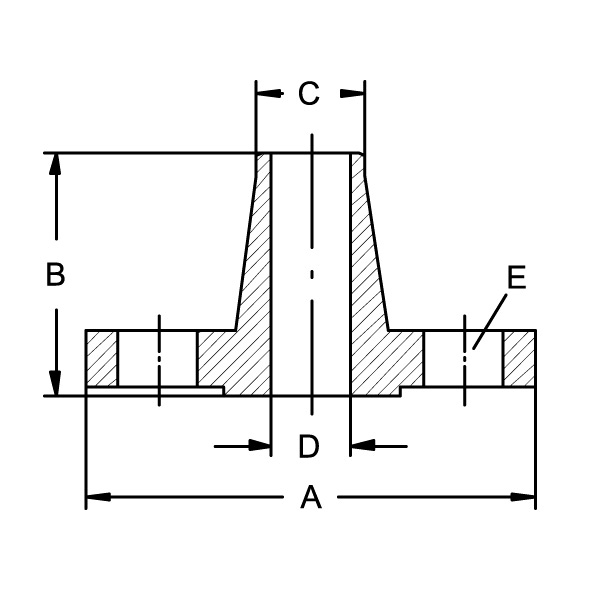 Vorschweißflansch ASME B 16.5, 300 lbs