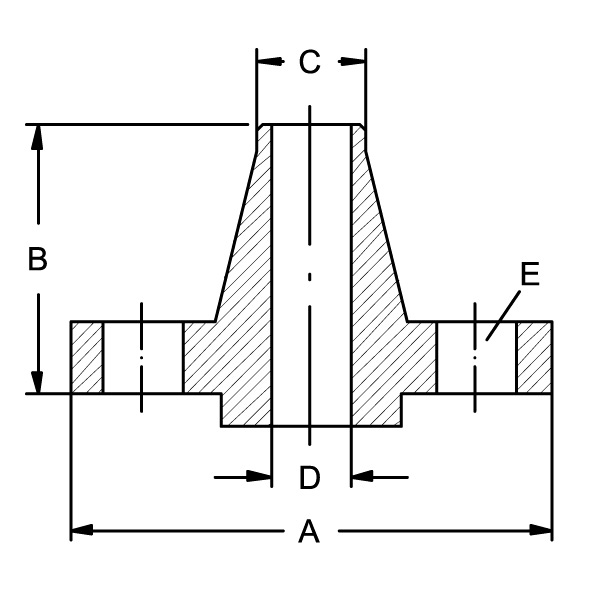 Vorschweißflansch ASME B 16.5, 600 lbs