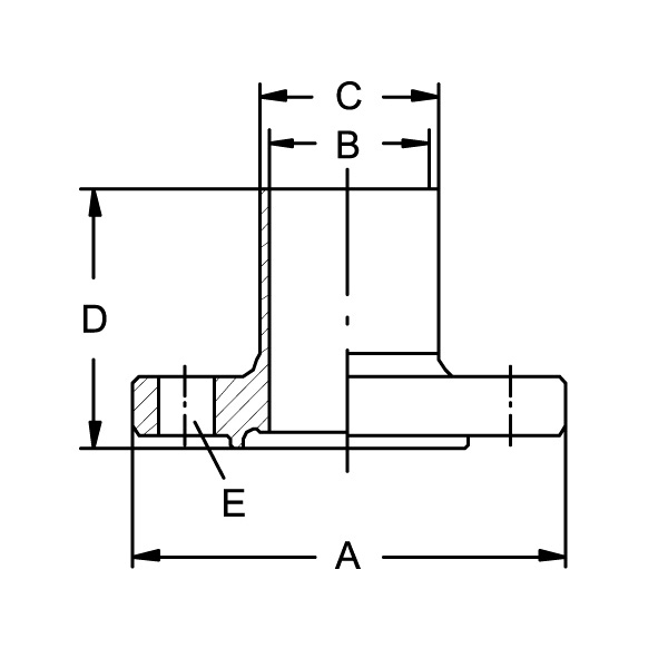 Nutflansch ISO, DIN 11864-2 (AISI316L-1.4404)
