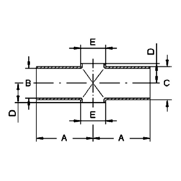 Reduzierkreuzstück ASME, kurz, H3