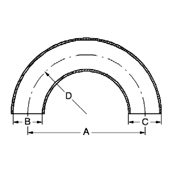 Bogen 180° DIN 11852