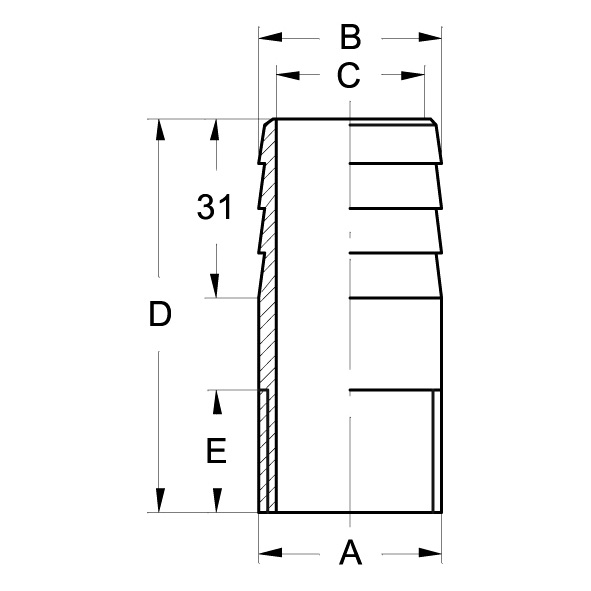 Gewindeschlauchnippel, R