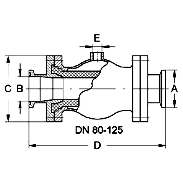 Quetschventil mit FLY Flansch DIN-ISO, 80-125
