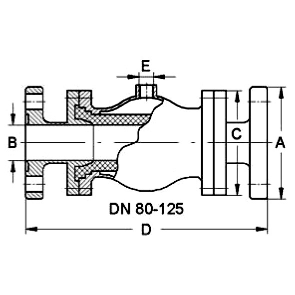 Quetschventil mit Hygiene Bundflansch DIN, 80-125