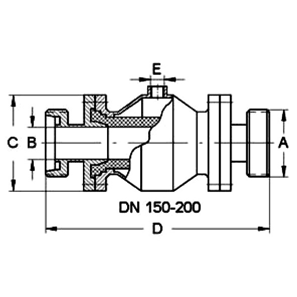 Quetschventil mit Gewindestutzen DIN, 150-200