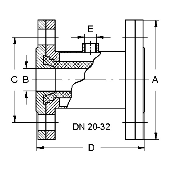 Quetschventil mit Flansch DIN 2632, ND10, 20-32