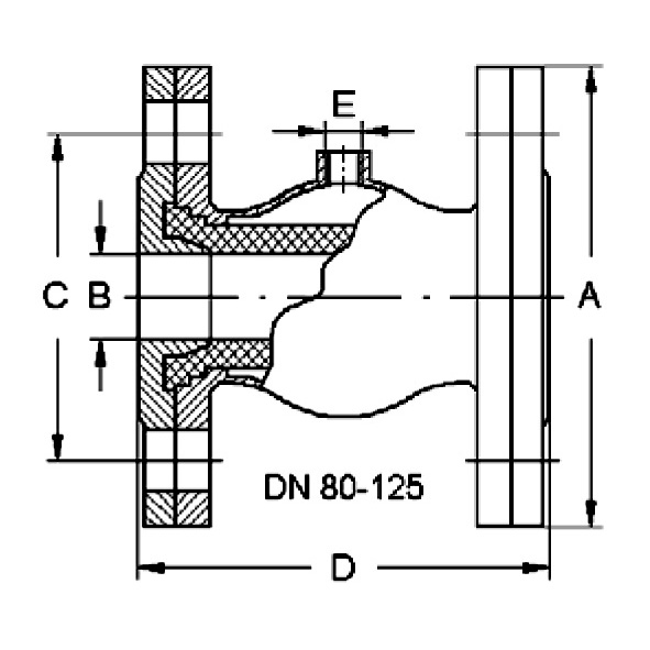 Quetschventil mit Flansch DIN 2632, ND10, 80-125