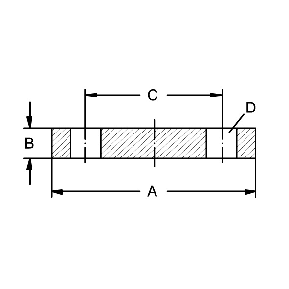 Blindflansch EN 1092-1, Form A, PN 25