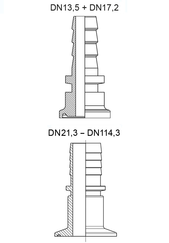 Klemmschlauchstutzen DIN 32676 ISO