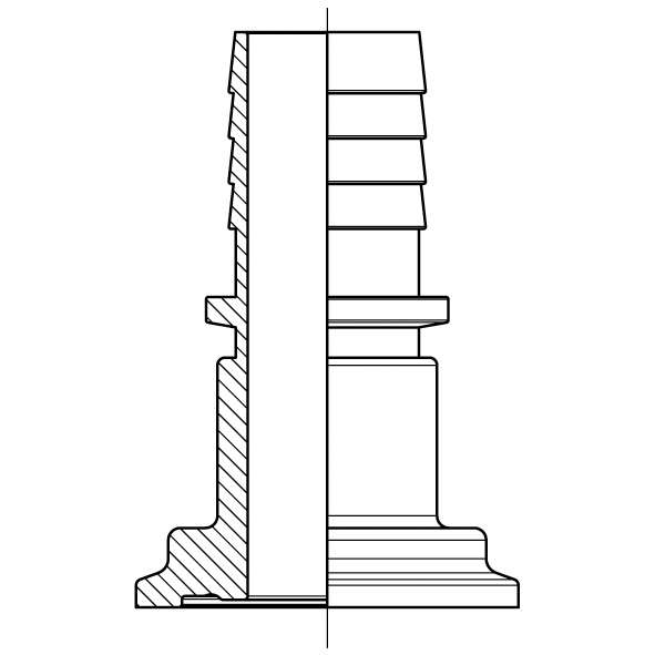 Bundklemm-Schlauchstutzen DIN 11864-3 ASME